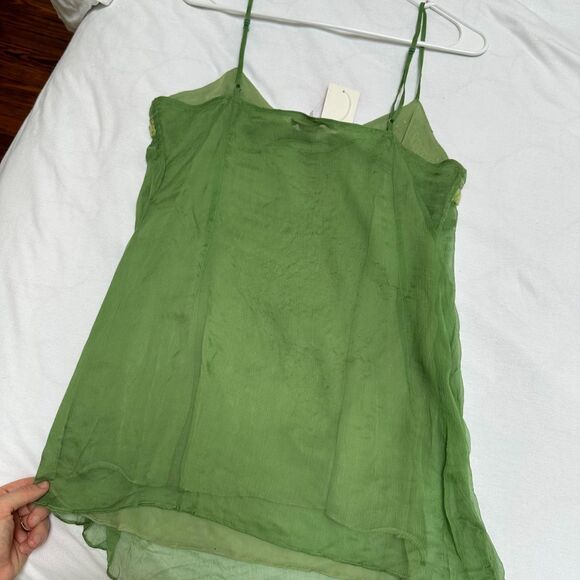 NWT Vintage Scarlett 100% Silk Beaded Tank Top | Y2K Deadstock Fairy Silk Tank - Picture 7 of 8